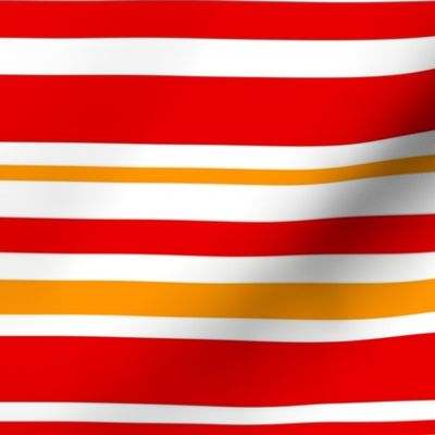 Bigger Scale Vintage Dishes Friendship Coordinate Stripes in Red Yellow Gold White