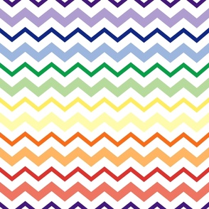 Bigger Scale Rainbow Chevron Zig Zag Stripes