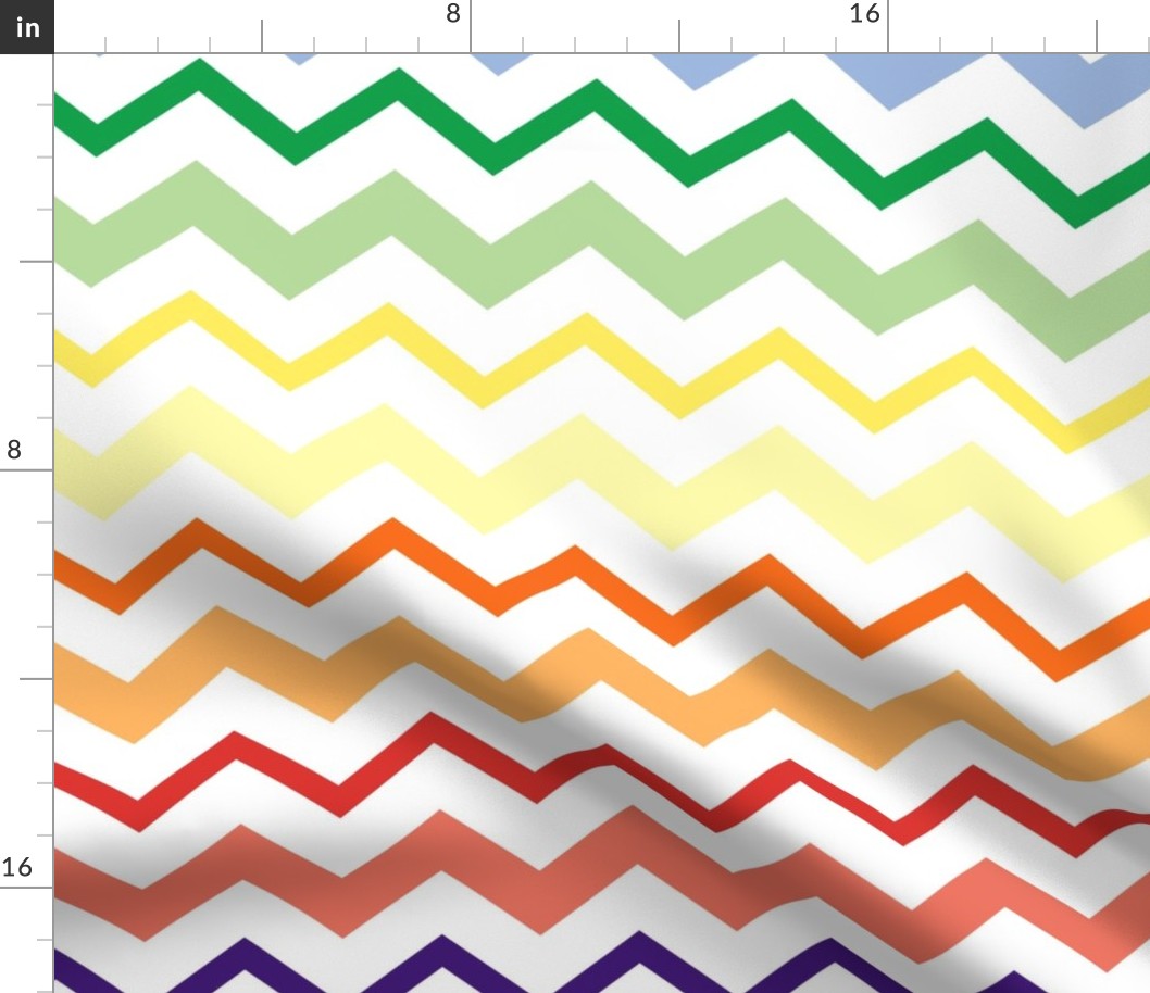 Bigger Scale Rainbow Chevron Zig Zag Stripes