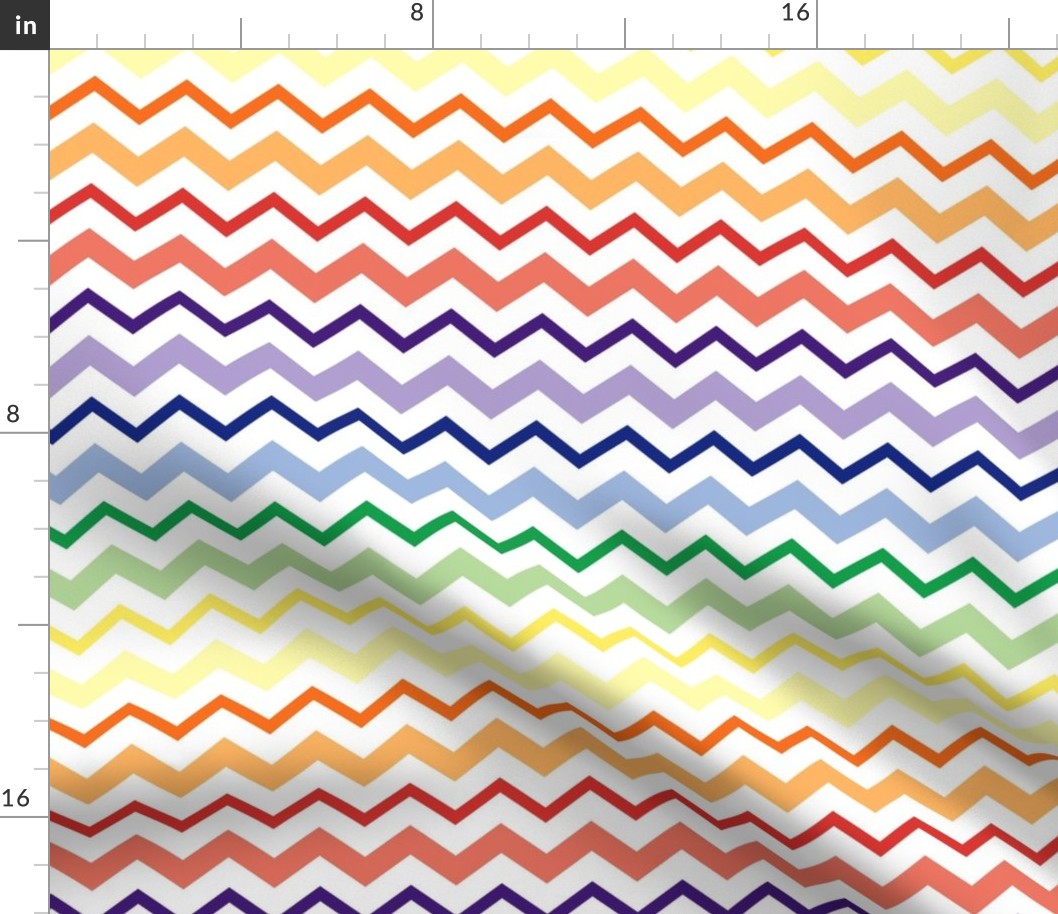 Smaller Scale Rainbow Chevron Zig Zag Stripes