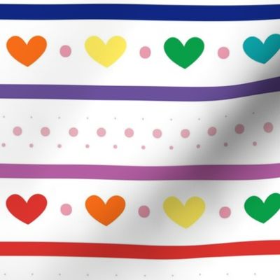 Bigger Scale Rainbow Hearts and Stripes