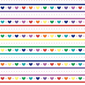 Bigger Scale Rainbow Hearts and Stripes