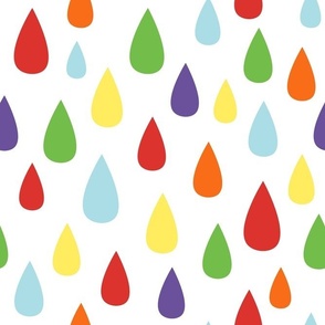 Bigger Scale Colorful Rainbow Raindrops Tear Drops