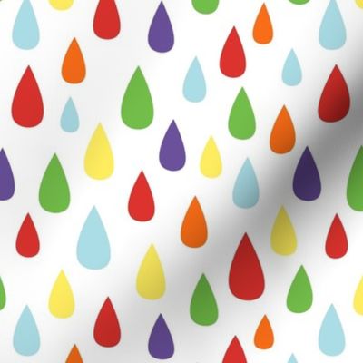 Smaller Scale Colorful Rainbow Raindrops Tear Drops