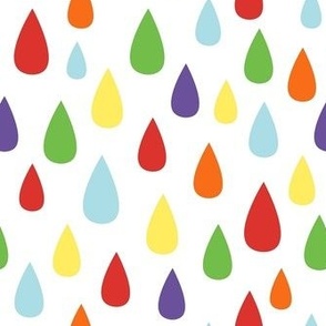 Smaller Scale Colorful Rainbow Raindrops Tear Drops