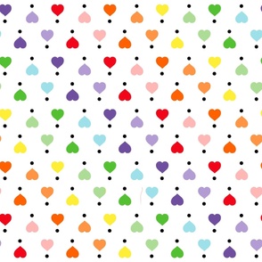 Bigger Scale Colorful Rainbow Hearts and Polkadots