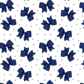 cheer bows - dark blue - LAD21