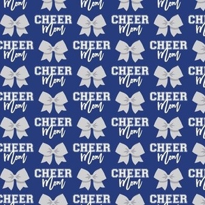 Cheer Mom - bows - grey and blue - LAD21