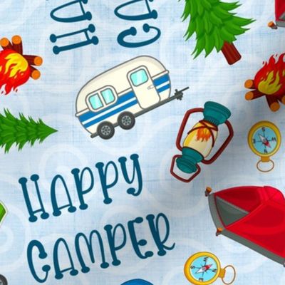 Large Scale Happy Camper in Blue