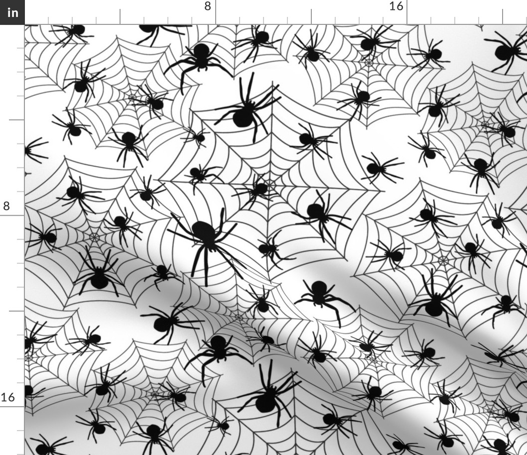 Bigger Scale Creepy Crawly Spiders and Webs Halloween Black and White