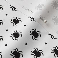 Smaller Scale Creepy Crawly Spiders Halloween Black and White
