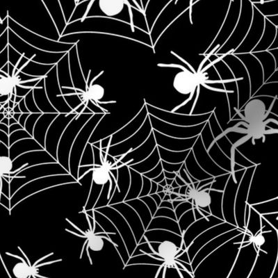 Bigger Scale Creepy Crawly Halloween Spiders Black and White
