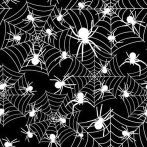 Smaller Scale Creepy Crawly Halloween Spiders Black and White