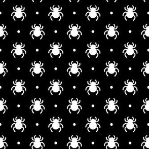 Smaller Scale Creepy Crawly Halloween Spiders Black and White