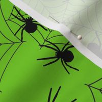 Bigger Scale Creepy Crawly Halloween Spiders Lime Green and Black