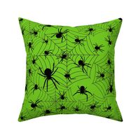 Bigger Scale Creepy Crawly Halloween Spiders Lime Green and Black