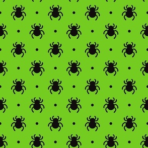 Bigger Scale Creepy Crawly Halloween Spiders Lime Green and Black