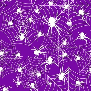 Bigger Scale Creepy Crawly Halloween Spiders in Purple and White
