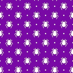 Bigger Scale Creepy Crawly Halloween Spiders in Purple and White