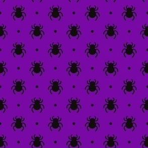 Smaller Scale Creepy Crawly Halloween Spiders in Purple and Black