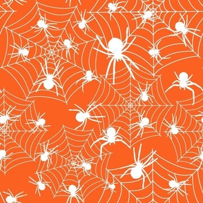 Bigger Scale Creepy Crawly Halloween Spiders Orange and White