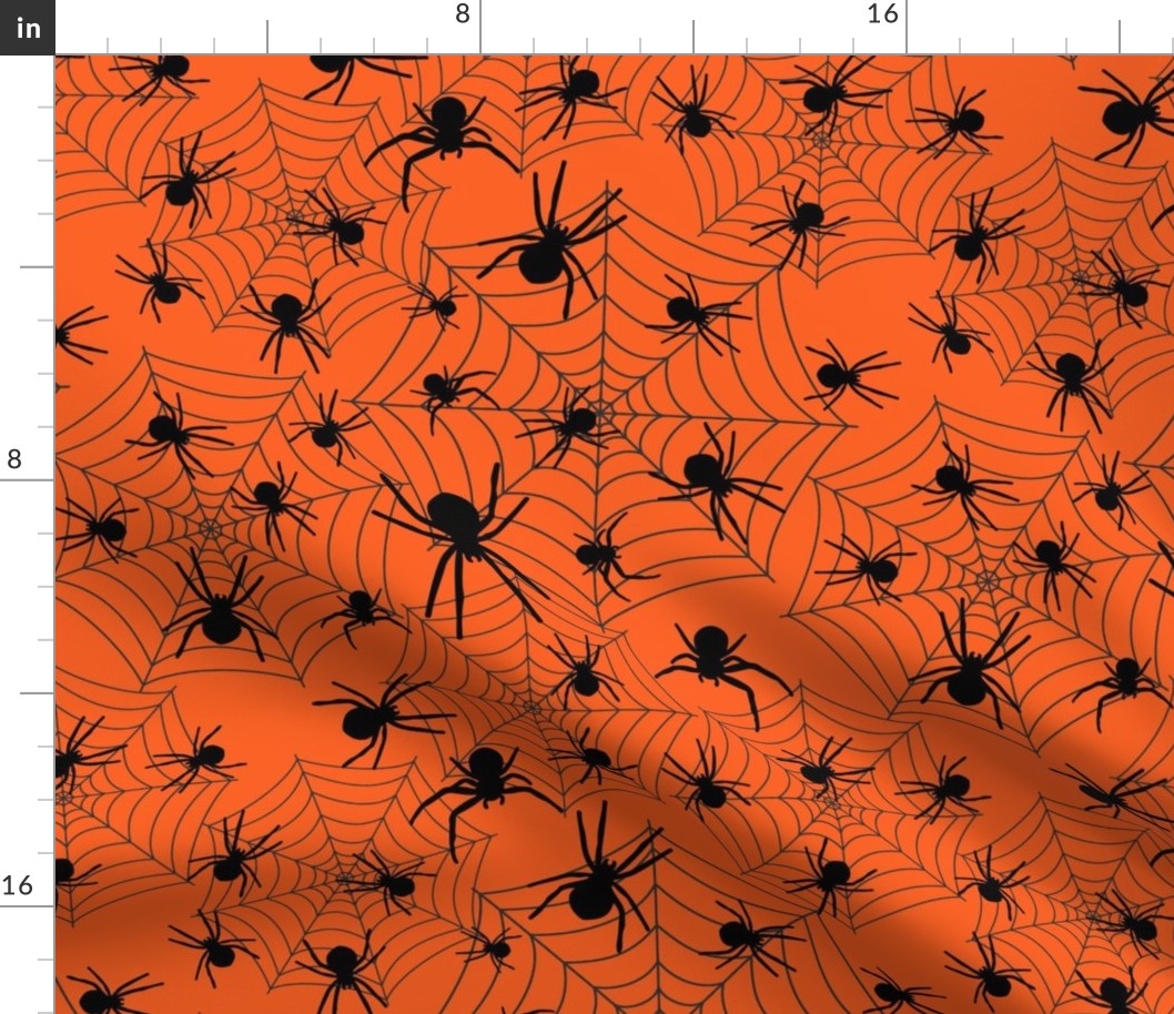 Bigger Scale Creepy Crawly Halloween Spiders Orange and Black