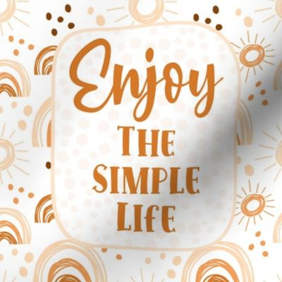 Enjoy The Simple Life 8.25 Panel for Quilt Square or Wall Art Boho Rainbows and Sunshine