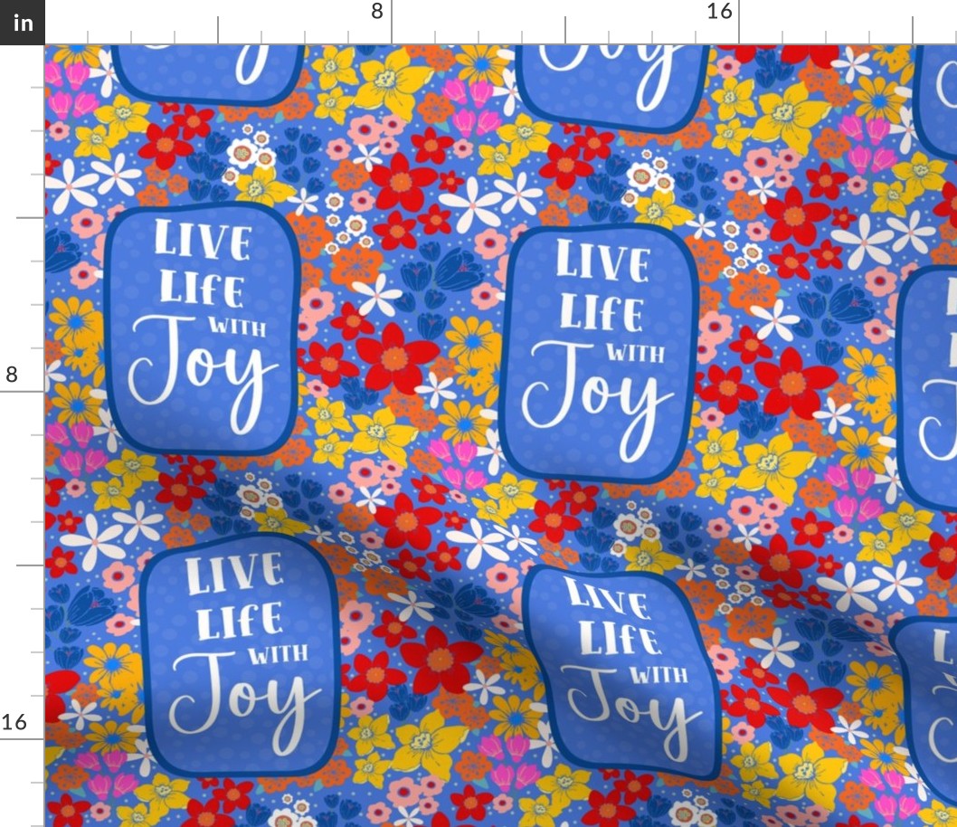 Live Life with Joy 8.25" Panel for Wall Art or Quilt Square