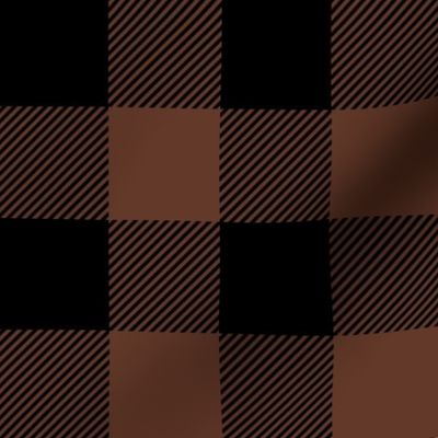 Buffalo Check - Deep chocolate brown and Black