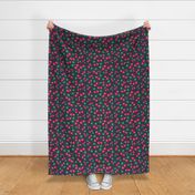 Large Scale Sweet Red Cherries on Navy