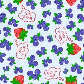 Medium Scale Funny Fruits Kawaii Strawberries and Blueberries Why So Blue?