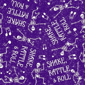 Large Scale Shake Rattle and Roll Dancing Skeletons on Purple