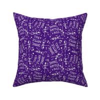 Medium Scale Shake Rattle and Roll Dancing Skeletons on Purple