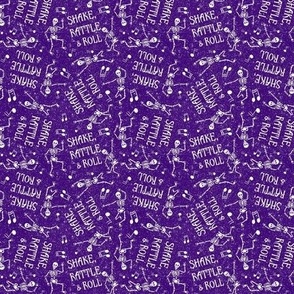 Small Scale Shake Rattle and Roll Dancing Skeletons on Purple