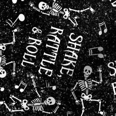 Large Scale Shake Rattle and Roll Dancing Skeletons White and Black