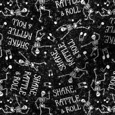 Medium Scale Shake Rattle and Roll Dancing Skeletons White and Black