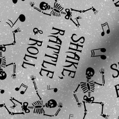 Large Scale Shake Rattle and Roll Dancing Skeletons Black and Grey
