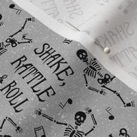 Medium Scale Shake Rattle and Roll Dancing Skeletons Black and Grey
