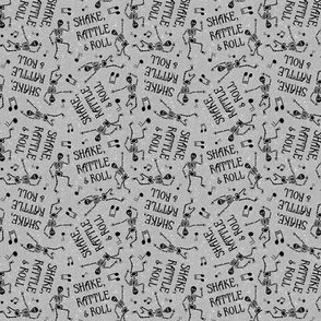 Small Scale Shake Rattle and Roll Dancing Skeletons Black and Grey