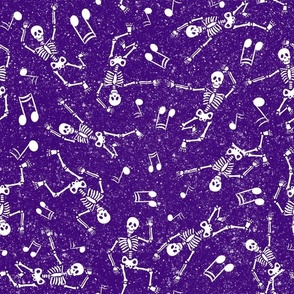 Large Scale Dancing Skeletons in White and Purple