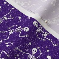Medium Scale Dancing Skeletons in White and Purple