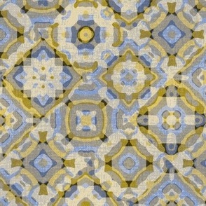 Water Tiles//Gold & Blue//Large Scale