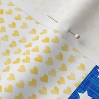 Cheer Wholecloth - cheerleading - hearts and stars - royal and gold - LAD21