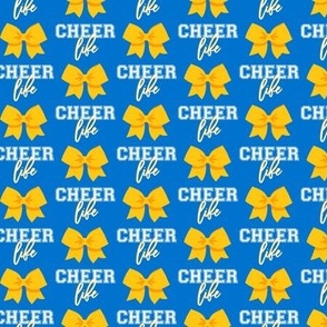Cheer Life - bows - blue and gold - LAD21