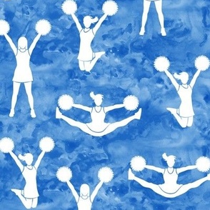 Cheerleading - cheer - royal blue watercolor - LAD21