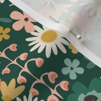 Wildflowers on Dark Teal