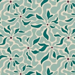 retro sea green floral small scale