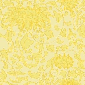 Chinoiserie Vines in Pastel Yellow