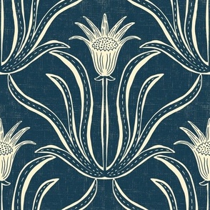 Savannah Floral - Prussian blue 