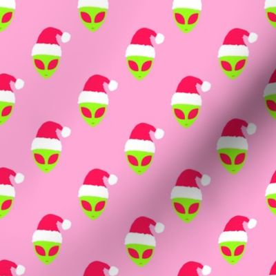 Alien Santa Hats in Pink
